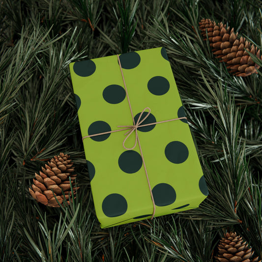 Lime Green with Dark Green Polka Dot Wrapping Paper