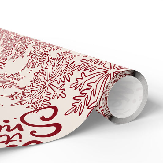 Red Holiday Snowflake Wrapping Paper